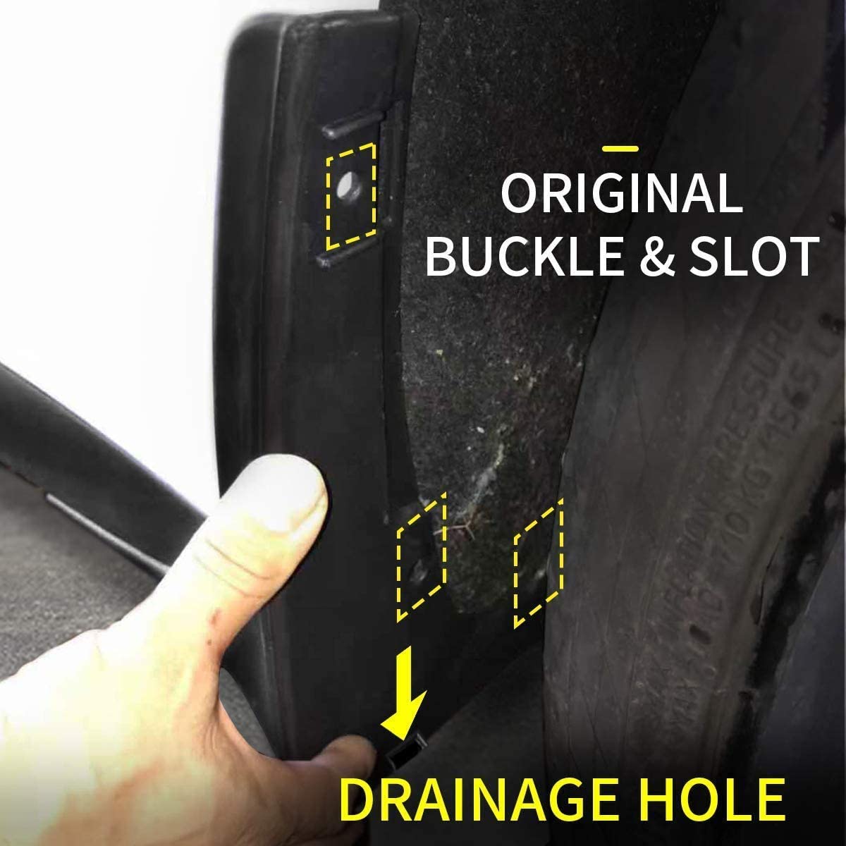 Tesla Model S Mud Flaps, No Drill, Premium Front & Rear Set, 4-Pc, Matte Black, 2012-2016