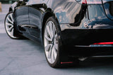 Tesla Model 3 Mud Flap Set, Rally Armor White Logo, 2017-2023
