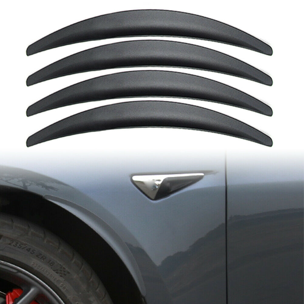 Tesla Model 3 Fender Guards, Mud Flaps, Matte Black, Front & Rear, 2017-2021