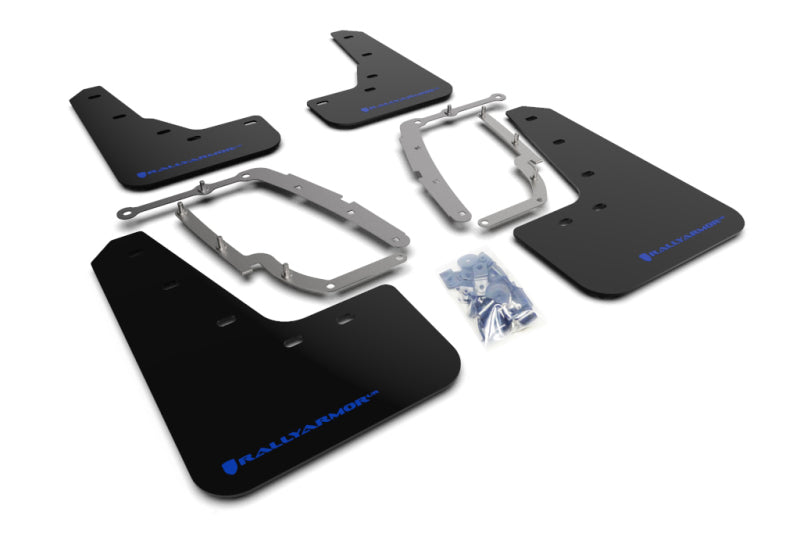 Tesla Model 3 Mud Flap Set, Rally Armor Blue Logo, 2017-2023