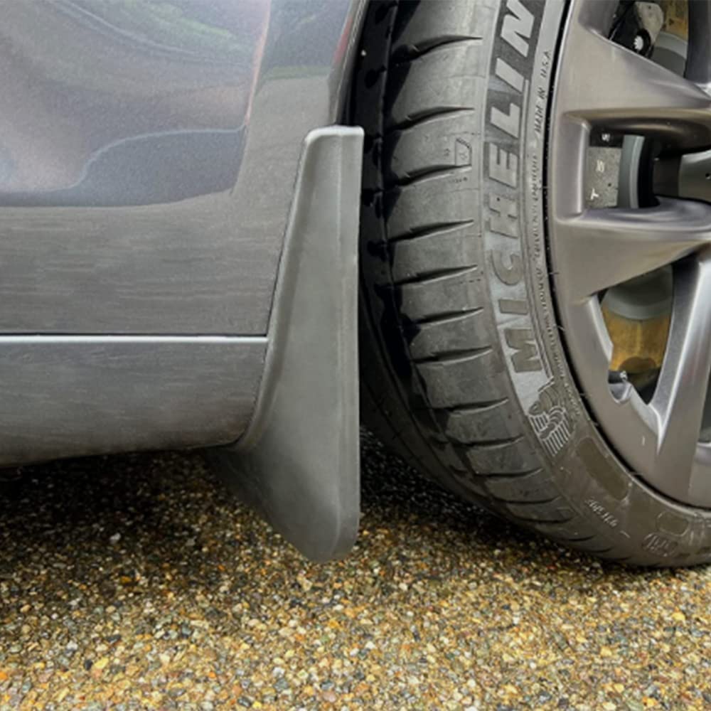 Tesla Model S Mud Flaps, No Drill, Premium Front & Rear Set, 4-Pc, Matte Black, 2021-2023