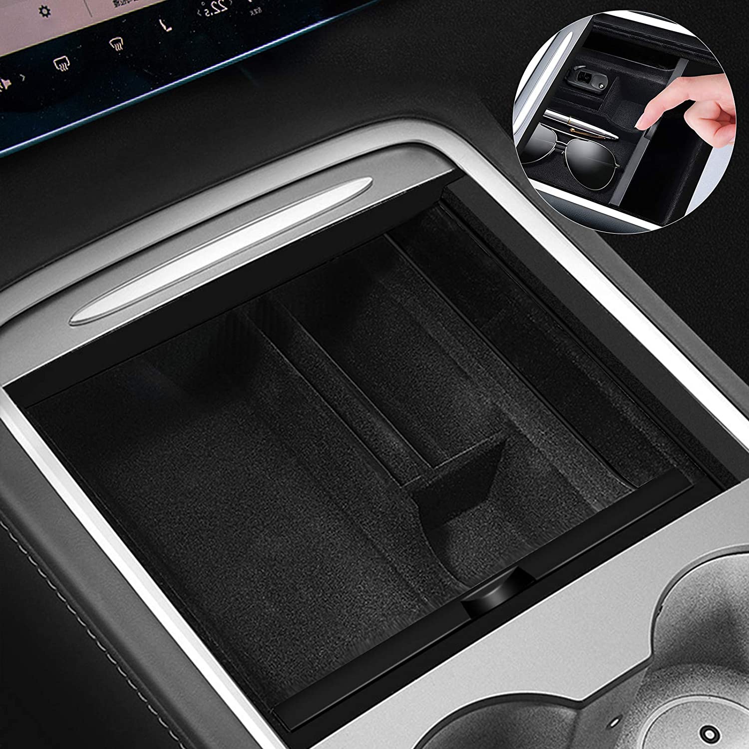 2021 Tesla Model 3, Y, Center Storage Console With Flocking, 2021