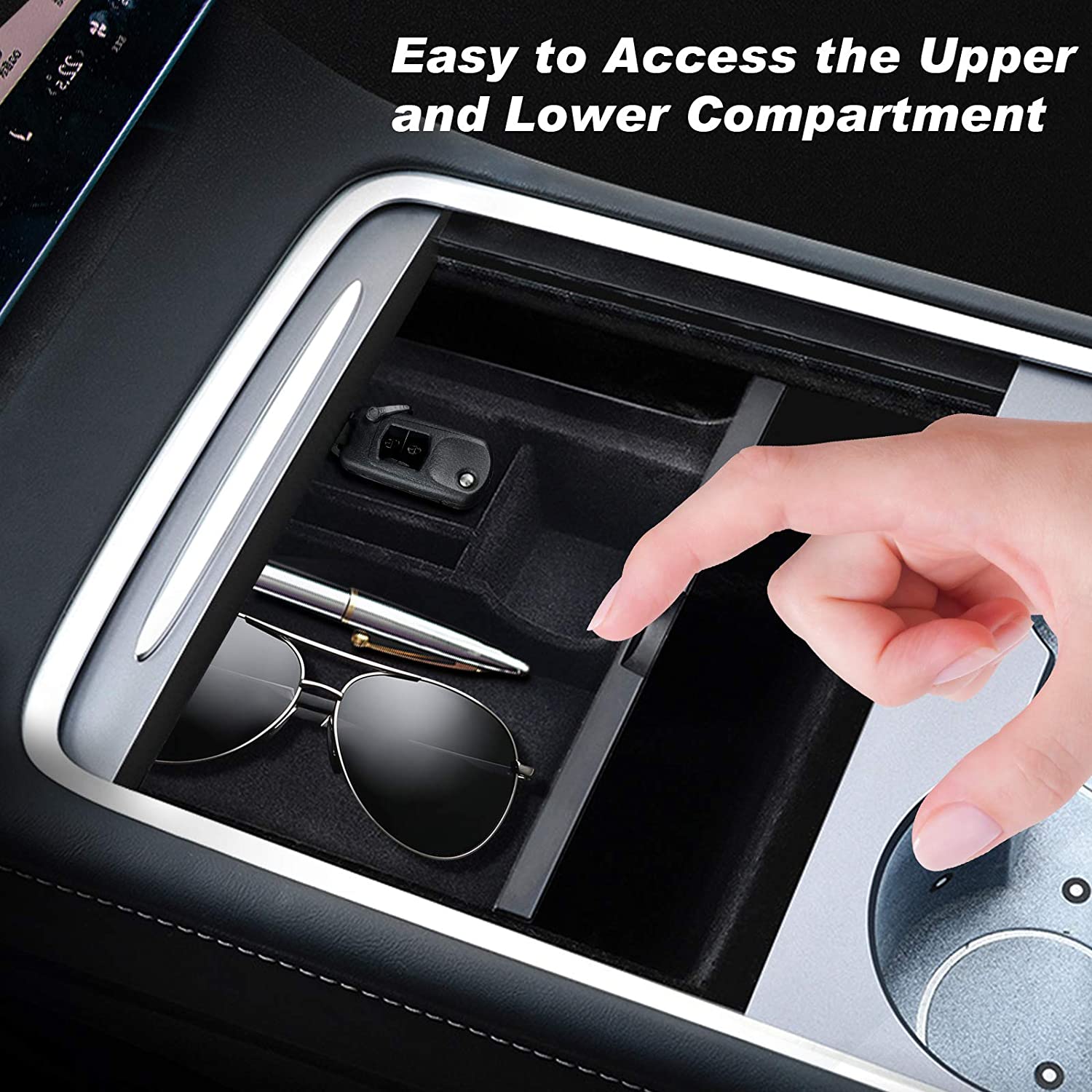 2021 Tesla Model 3, Y, Center Storage Console With Flocking, 2021