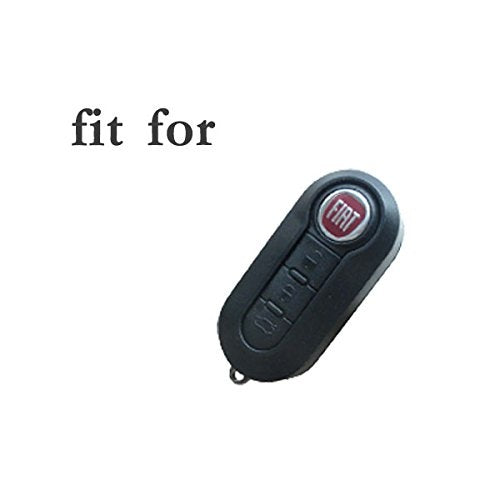 Fiat 500E Silicone Key Fob Case Cover, Open Design, Black