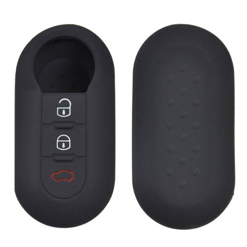 Copy of Fiat 500E Silicone Key Fob Case Cover, Black