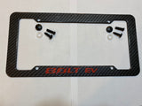 Chevy Bolt EV Black Carbon Fiber Look License Plate Frame W/ Logo