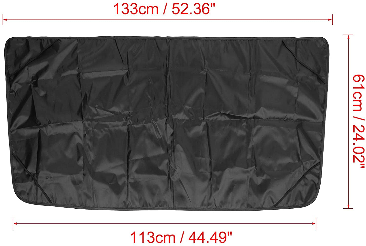 Tesla Model X Front Sunroof Sunshade, Coated Black Silver Tone Cloth, 2016-2023