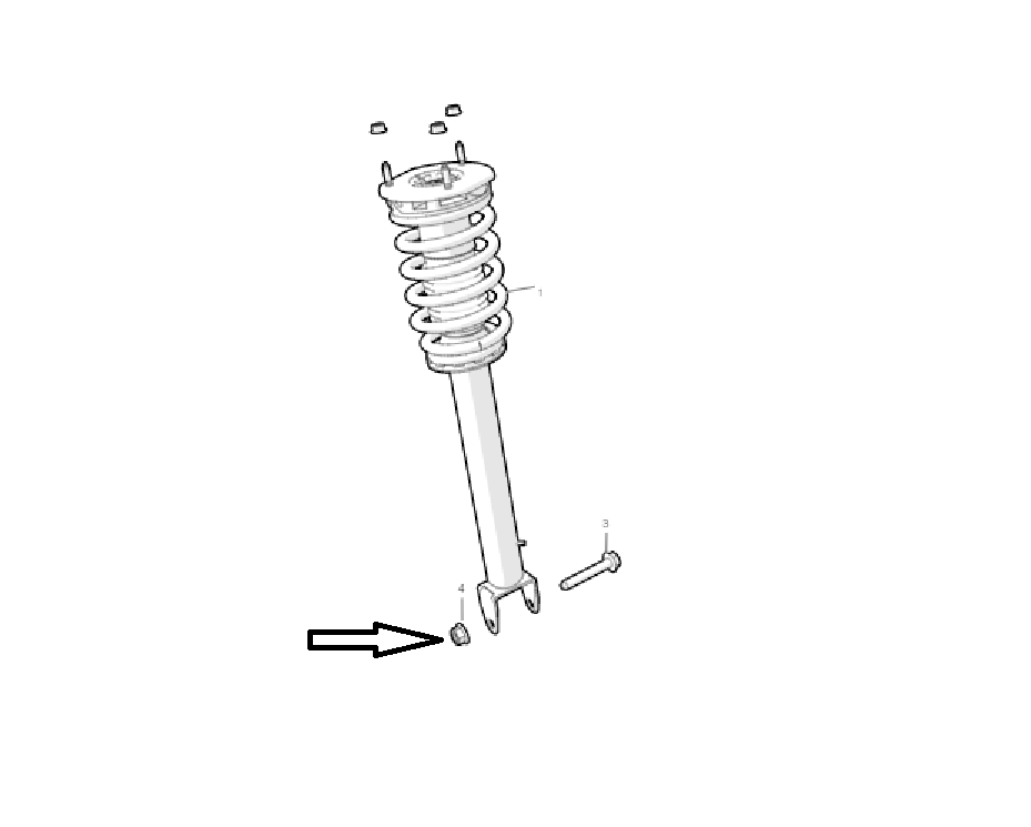 Tesla Model S Front Coil Spring Lower Shock Nut, 2012-2021