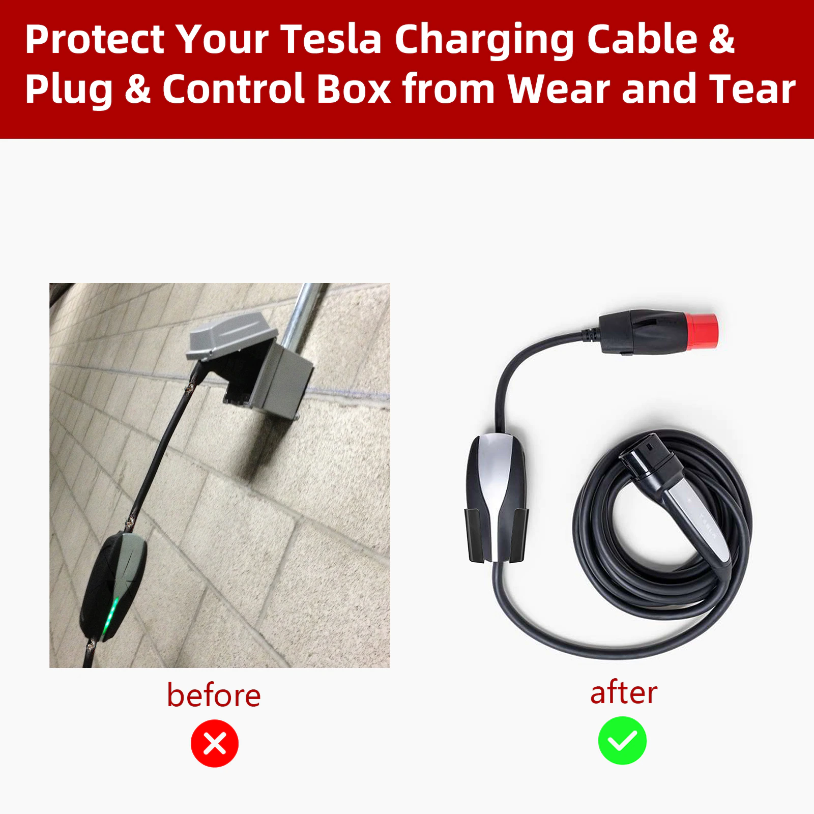 Tesla Model S, 3, X, Y GEN 1, GEN 2, Charging Control Box, Cable Adapter Organizer Wall Mount Holder