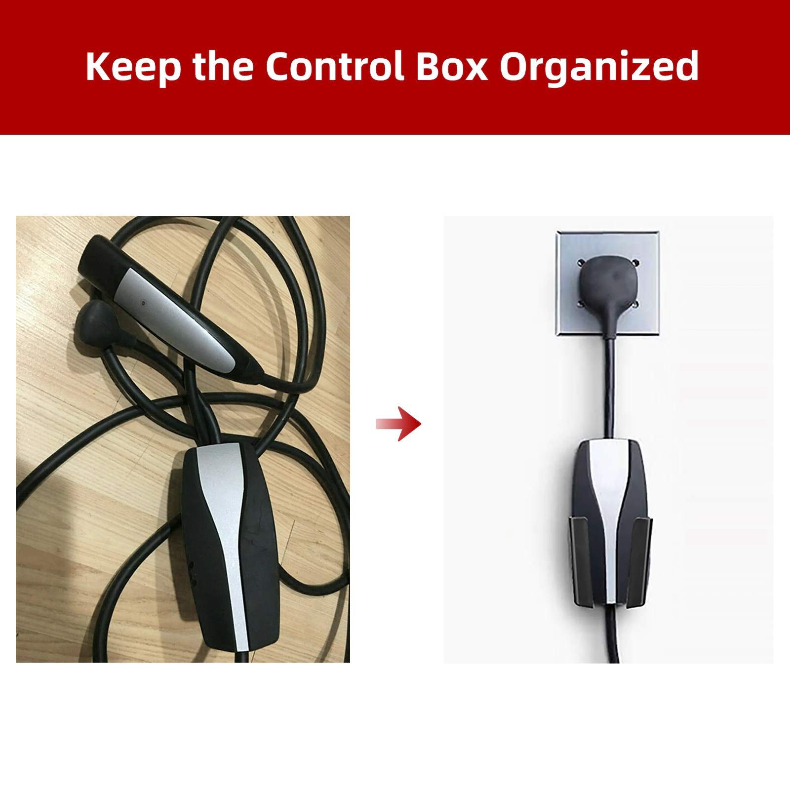 Tesla Model S, 3, X, Y GEN 1, GEN 2, Charging Control Box, Cable Adapter Organizer Wall Mount Holder
