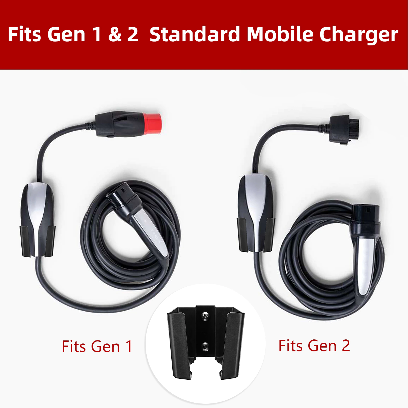 Tesla Model S, 3, X, Y GEN 1, GEN 2, Charging Control Box, Cable Adapter Organizer Wall Mount Holder