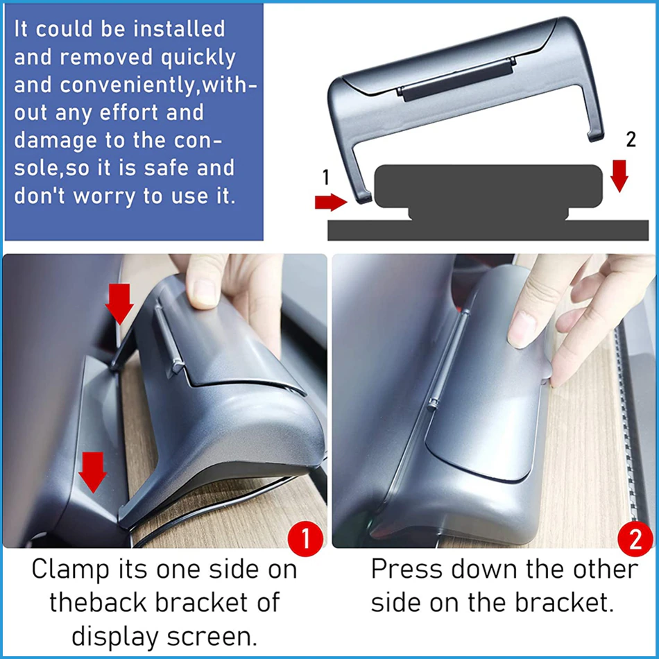 Tesla Model 3, Y Sunglasses Holder, Eyeglass Cases Storage Box, Silver