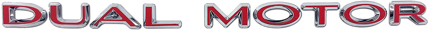 Tesla Model S, 3, X, Y Dual Motor Emblem Vinyl Decal Overlay Wrap Rear Trunk Emblem, Many Colors