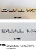 Tesla Model S, 3, X, Y Dual Motor Emblem Vinyl Decal Overlay Wrap Rear Trunk Emblem, Many Colors