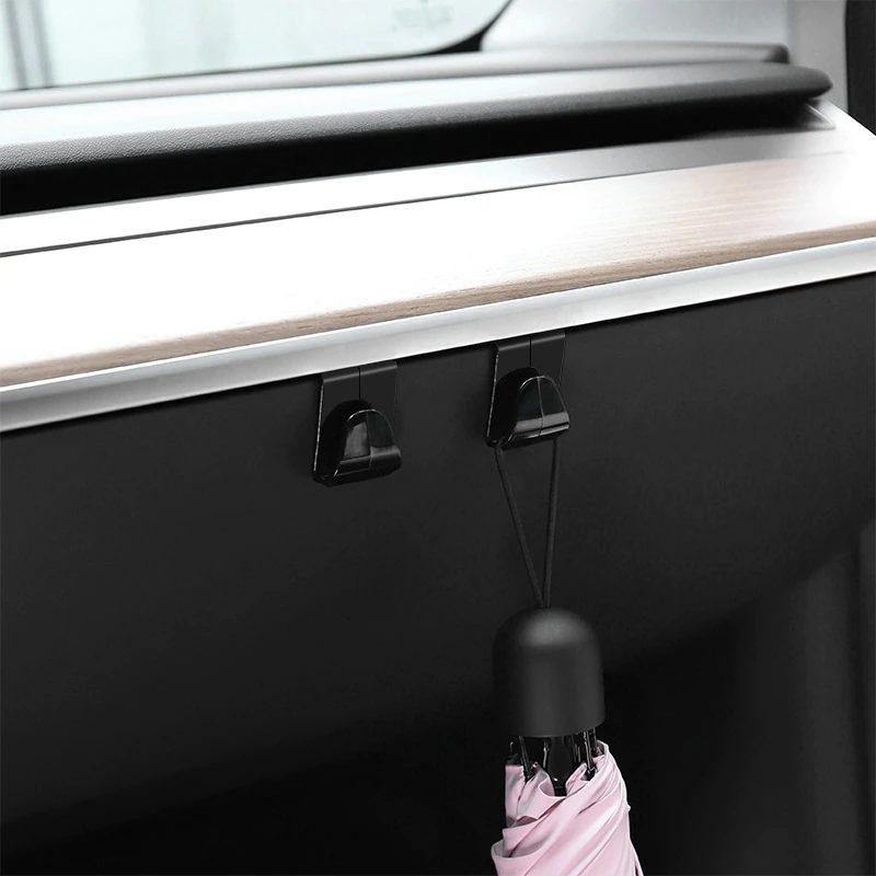 Tesla Model 3, Y ABS Co-Pilot Glove Box Storage Hooks, Multi-Purpose Storage Hangers, 2PCS