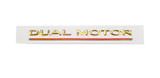 Tesla Model S, 3, X, Y, Gold Dual Motor Emblem, 3D Epoxy Sticker Rear Trunk Emblem