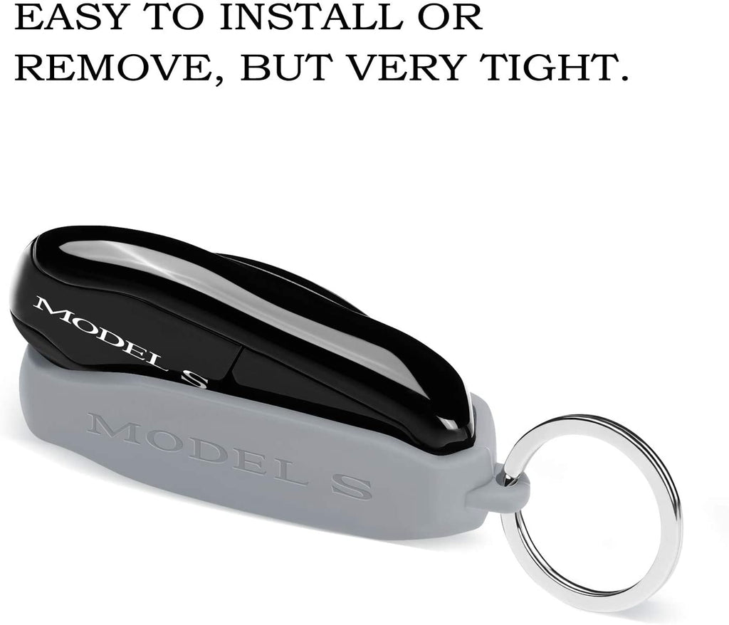 Tesla Model S Key Fob Cover Shell Protector Case Holder, Grey, 2012-2026
