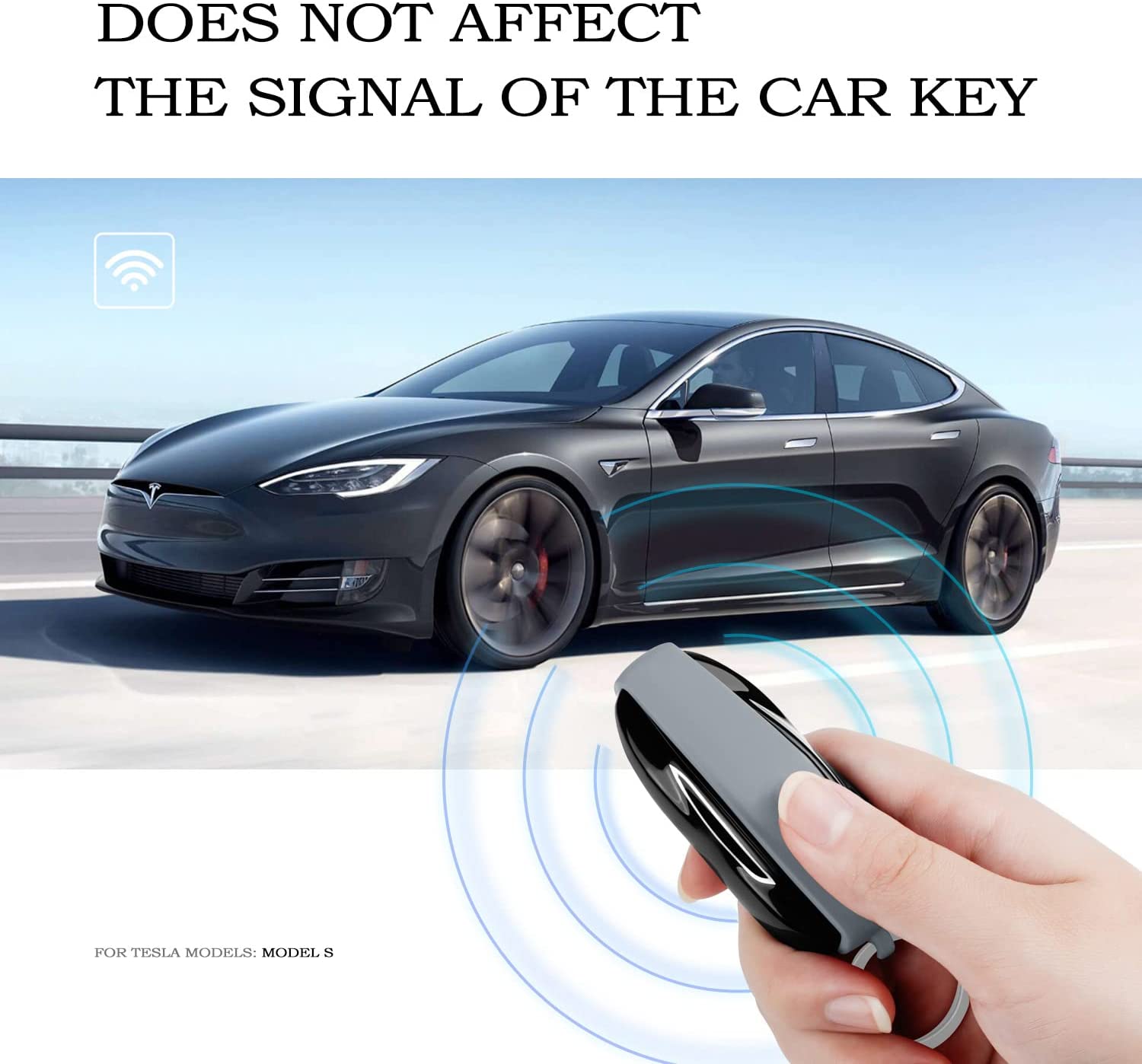 Tesla Model S Key Fob Cover Shell Protector Case Holder, Grey, 2012-2026