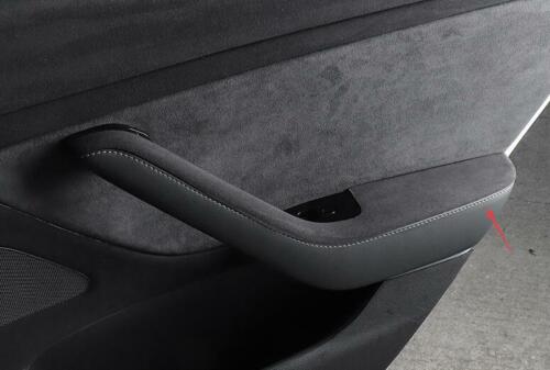 Tesla Model 3, Y Dark Gray Alcantara Side Door Armrest Panel Cover Tri