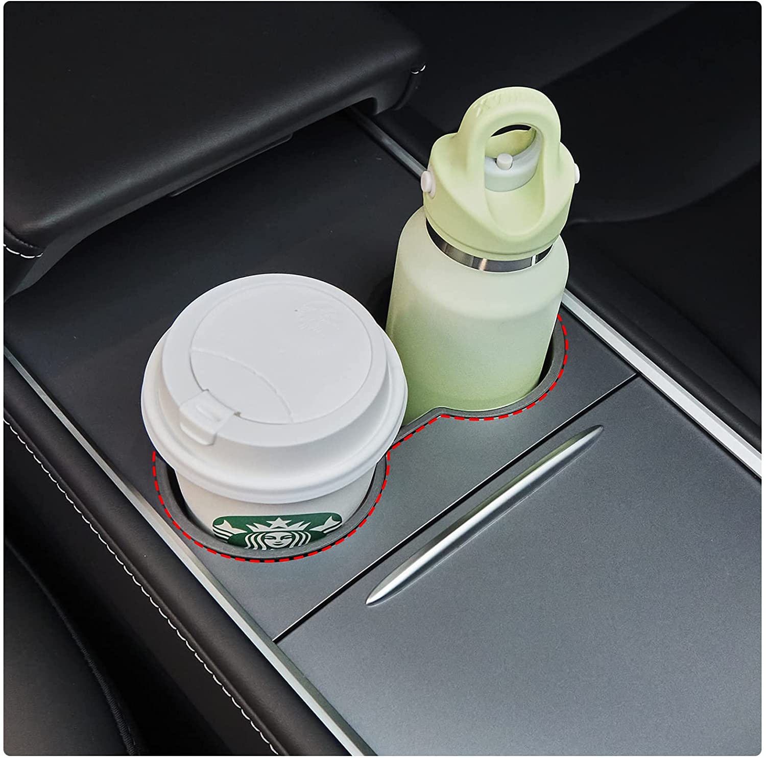 Tesla Model 3, Y, Cup Holder Insert, Gray, 2021-2024