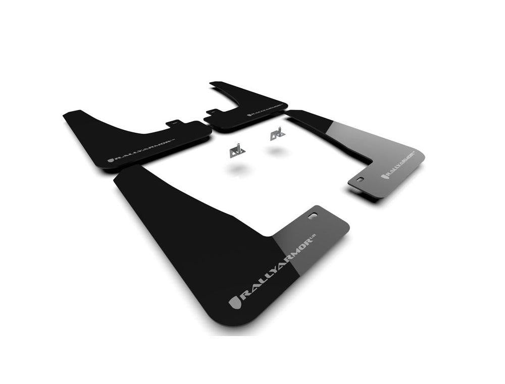 Tesla Model X Mud Flap Set, Rally Armor Dark Gray Logo, 2022-2023