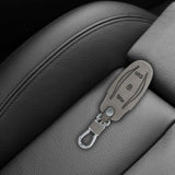 Tesla Model S, 3, Y, Grey Leather Remote Key Fob Case Holder
