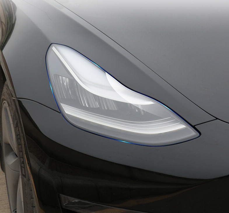 Tesla Model 3 CLEAR Headlight Scratch Guard Protection Film TPU, 2017-2020