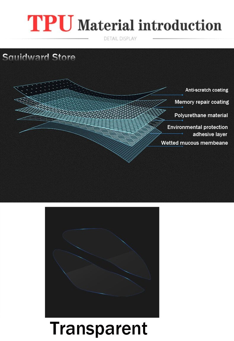 Tesla Model 3 CLEAR Headlight Scratch Guard Protection Film TPU, 2017-2020