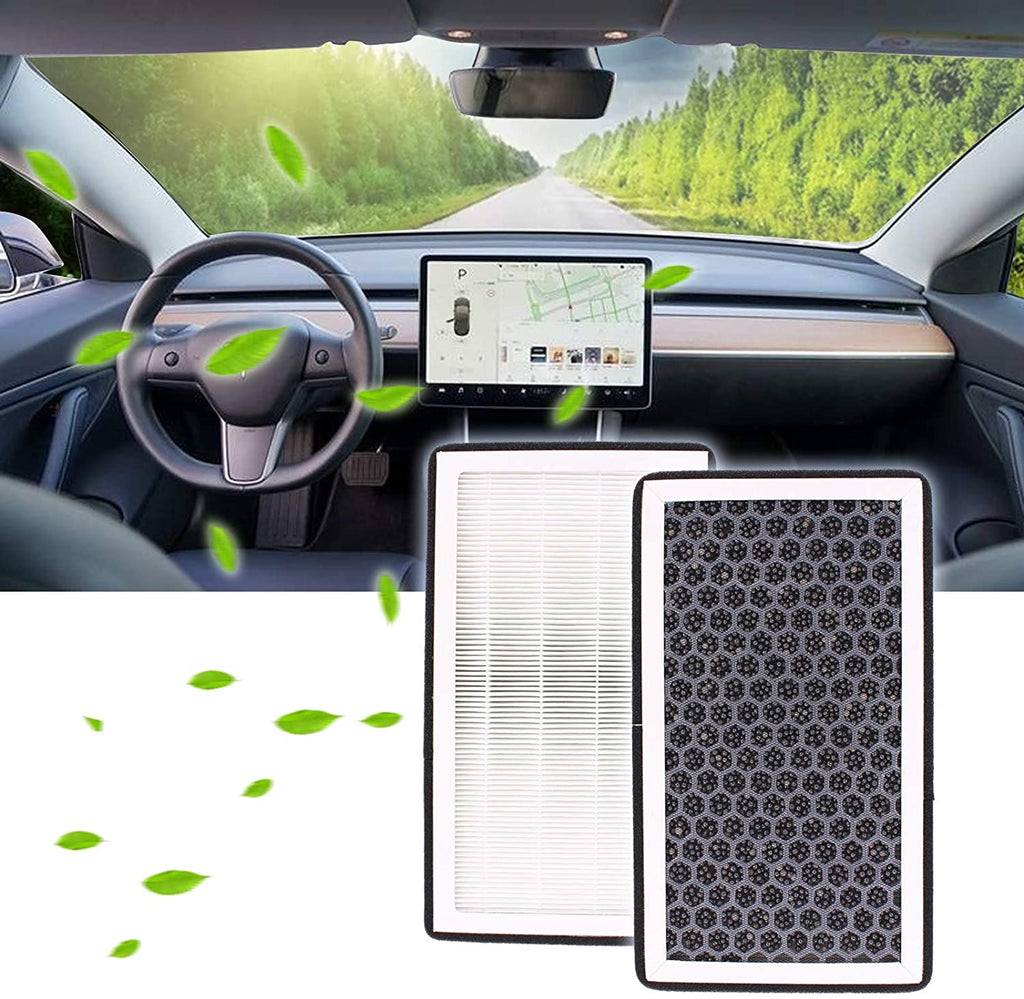 Tesla Model 3, Y, HEPA Carbon Activated Cabin Filters, 2-Pack