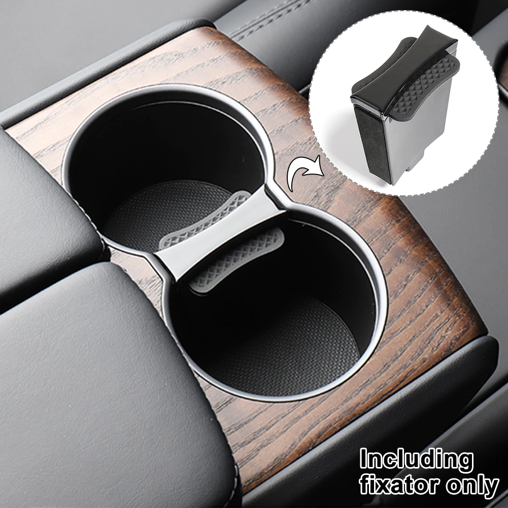 Tesla Model S, X Slot Non Slip Clip Water Bottle Center Console Insert Car Cup Holder Limiter