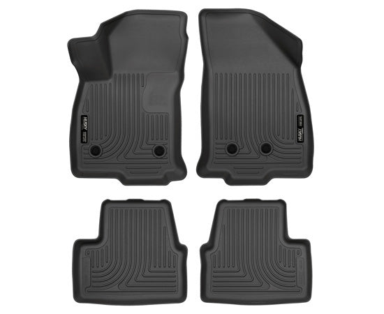Chevy Volt Husky Floor Mat Liners Front & 2nd Row (Footwell Coverage) WeatherBeater-Black, 2016-2019