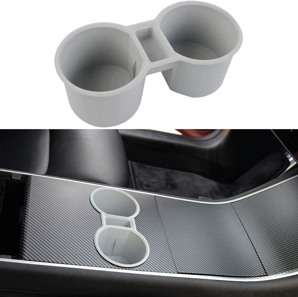 Tesla Model 3, Y Center Console Cup Holder Insert, Silicone