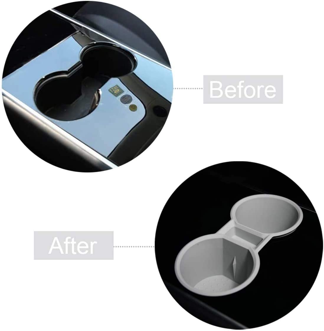 Tesla Model 3, Y Center Console Cup Holder Insert, Silicone