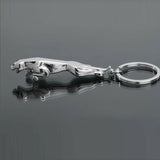 Jaguar-I Pace Keychain Metal Silver Leaping Cat