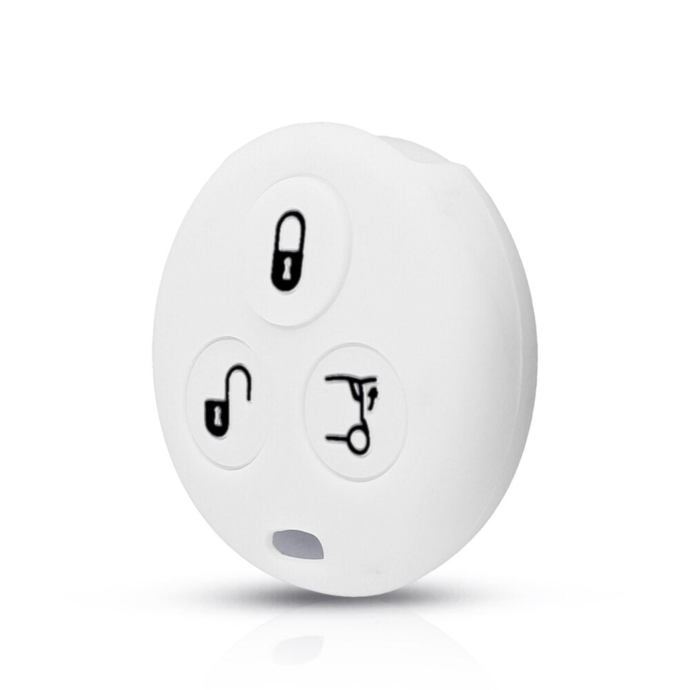 Smart Car Fortwo 3 Button Key Silicone Protector Case Holder, White