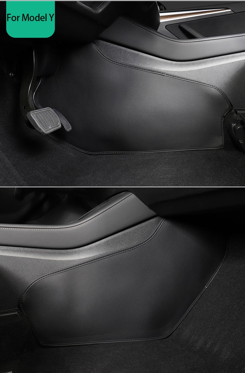 Tesla Model Y Side Console Kick Pad Protectors, PU Leather, 2020-2022

