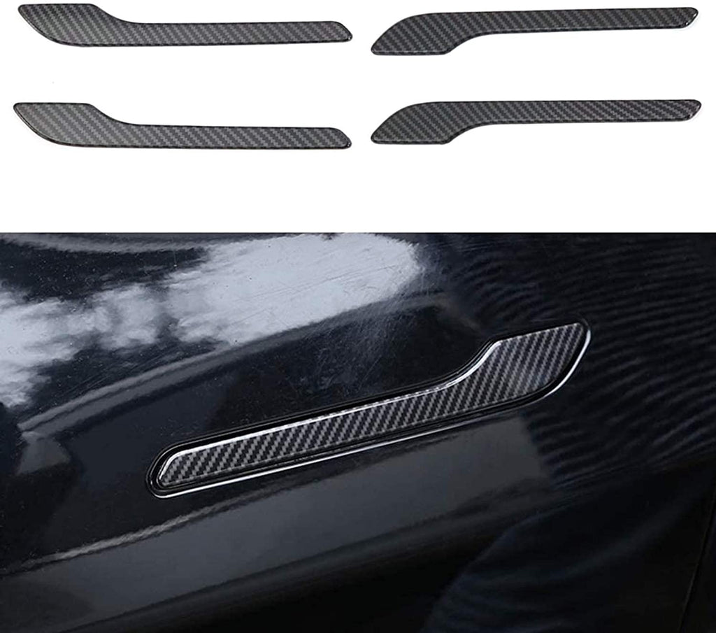 Tesla Model 3 Carbon Fiber Exterior Dress Up Kit, Mirror Covers, Turn Signal, Door Handle, ABS, 2017-2023