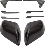 Tesla Model 3 Carbon Fiber Exterior Dress Up Kit, Mirror Covers, Turn Signal, Door Handle, ABS, 2017-2020