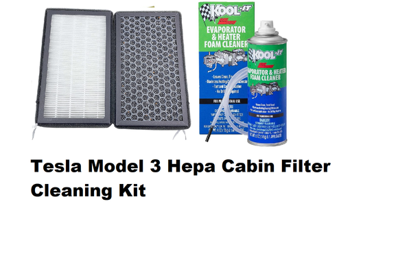 Tesla Model 3 HEPA Interior Vent & Cabin Filter Cleaning Kit, W/ HEPA Filters, 2017-2024