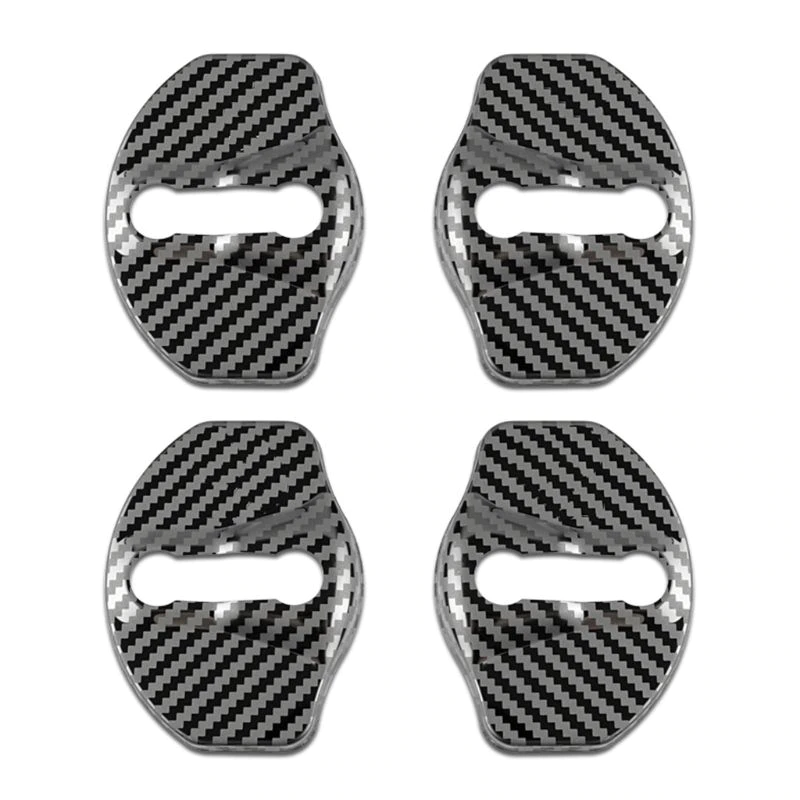 Tesla Model 3, Y, X Door Latch Covers, Carbon Fiber, 4pc Set