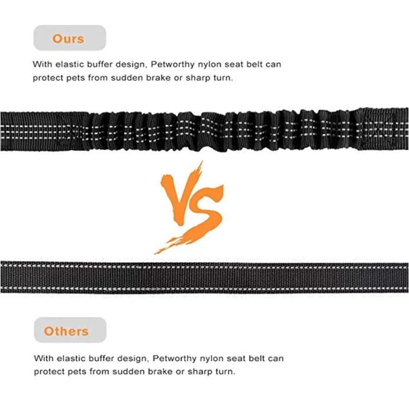 Smart Car Fortwo, Forfour Stretch Seatbelt Strap Dog Car Leash, Black