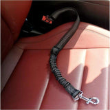 Tesla Model S, 3, X, Y Stretch Seat Belt Strap Dog Car Leash, Black