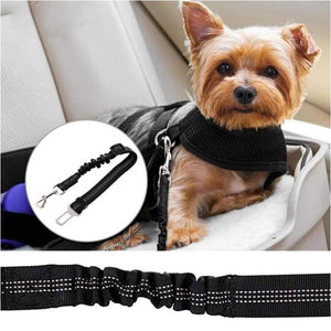 Smart Car Fortwo, Forfour Stretch Seatbelt Strap Dog Car Leash, Black