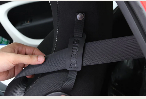 Smart Car Fortwo, Forfour 453 Leather Seat Belt Holder Badge, Neck Protector, 2015-2018