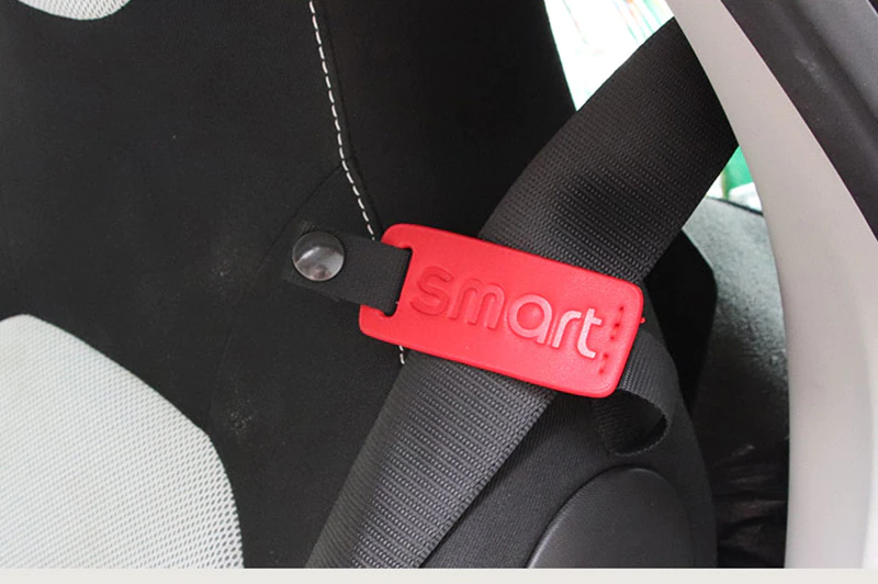 Smart Car Fortwo, Forfour 453 Leather Seat Belt Holder Badge, Neck Protector, 2015-2018