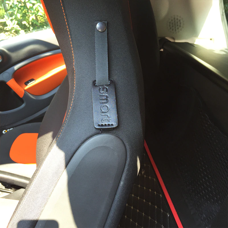 Smart Car Fortwo, Forfour 453 Leather Seat Belt Holder Badge, Neck Protector, 2015-2018