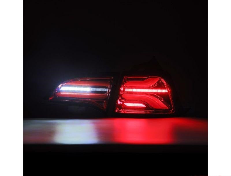 TESLA MODEL Y ALPHAREX LED PRO SERIES LED TAILLIGHTS, SEQUENTIAL TURN SIGNAL, RED, 2020-2022