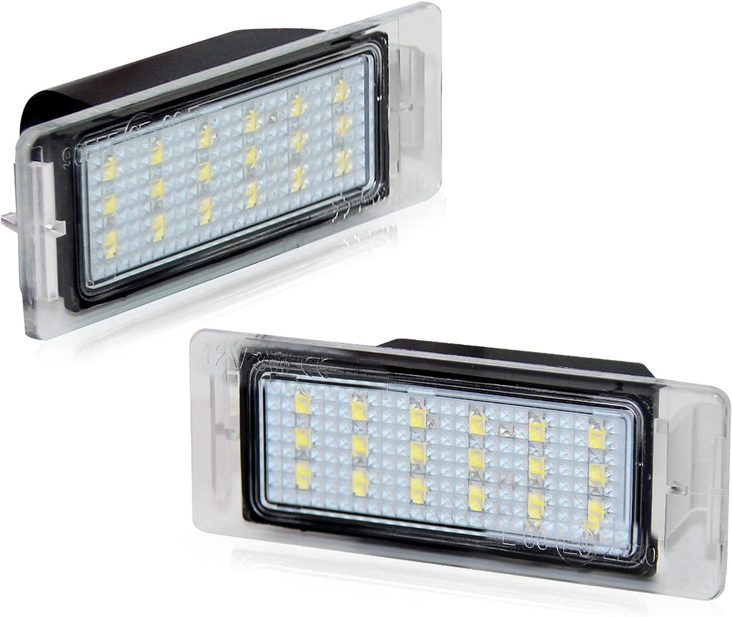 Chevy Bolt EV LED License Plate Light Lamp Assembly, 18-SMD 6000K White w/ Error-Free Load Resistors, Pack of 2, 2017-2021