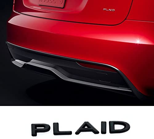 Tesla Model S, 3, X, Y Plaid Badge 3D Logo Rear Letter Set Emblem, Matte Black