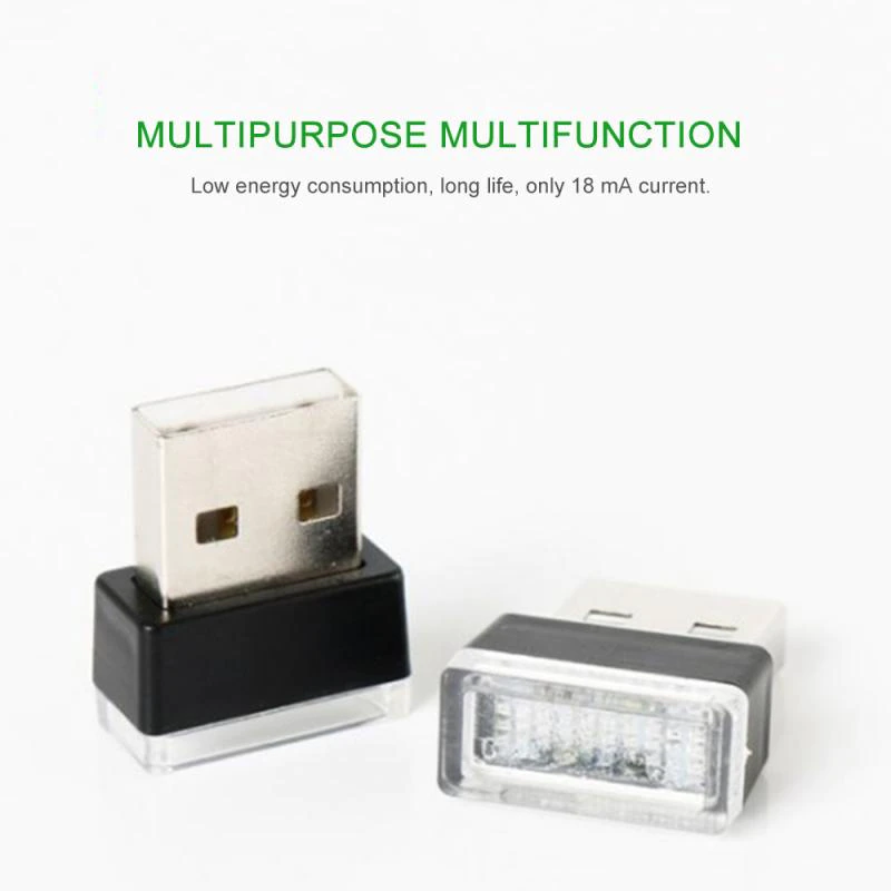 Smart Car Fortwo Interior Atmosphere USB LED Mini Night Lights, Many Colors, 2-Pack